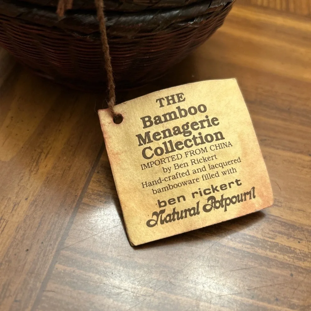 Ben‎ Rickert Bamboo Collection Hand Crafted Wicker Kitten Cat Basket